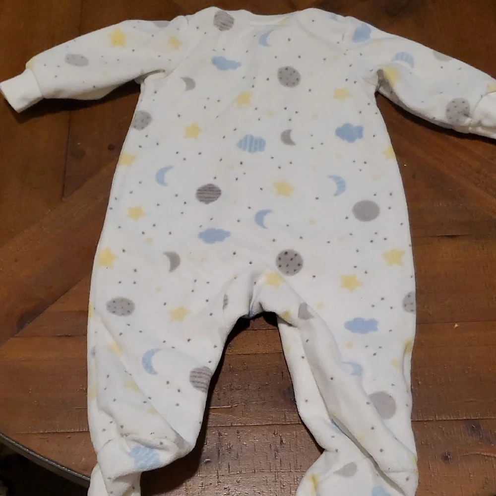 Carter's White and Gray Starry Night Footie